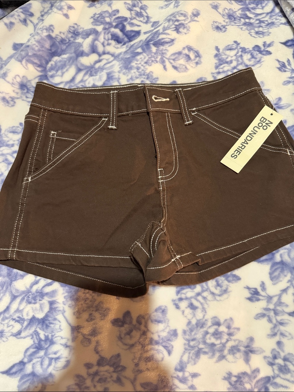 No Boundaries Brown Women's Casual Denim-Style Shorts